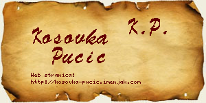 Kosovka Pučić vizit kartica